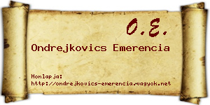 Ondrejkovics Emerencia névjegykártya